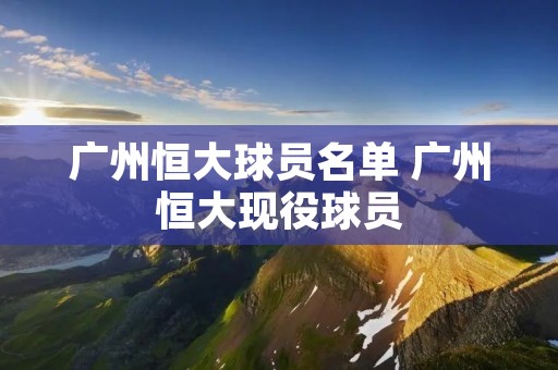 广州恒大球员名单 广州恒大现役球员