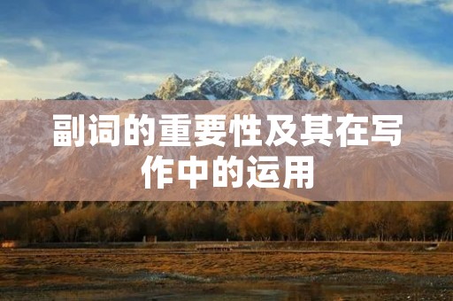 副词的重要性及其在写作中的运用