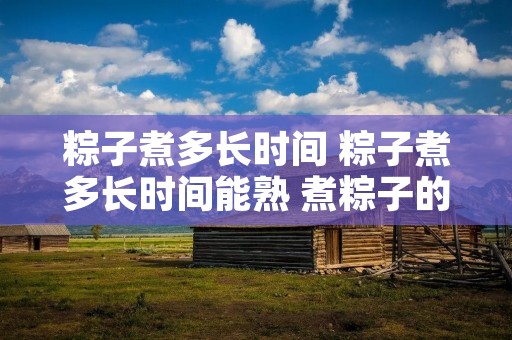 粽子煮多长时间 粽子煮多长时间能熟 煮粽子的方法