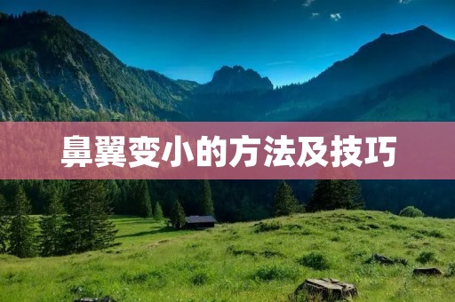 鼻翼变小的方法及技巧