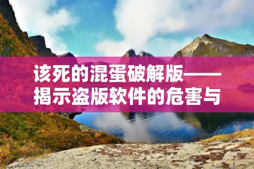 该死的混蛋破解版——揭示盗版软件的危害与防范措施