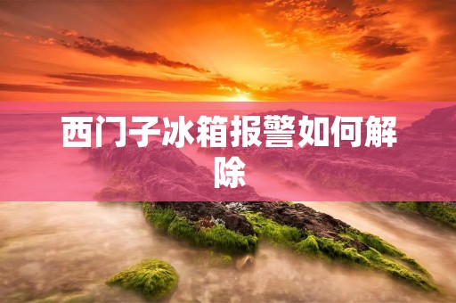 西门子冰箱报警如何解除