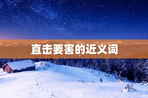 直击要害的近义词:直击痛点,直指核心