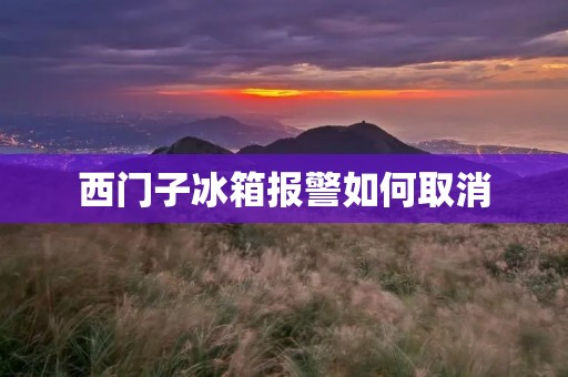 西门子冰箱报警如何取消