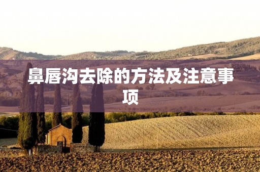 鼻唇沟去除的方法及注意事项
