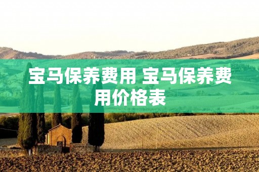 宝马保养费用 宝马保养费用价格表