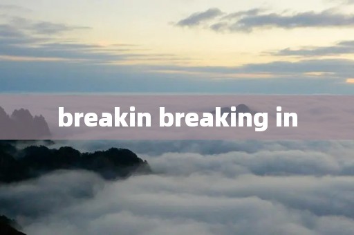 breakin breaking in
