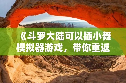 《斗罗大陆可以插小舞模拟器游戏，带你重返斗罗大陆的奇幻世界》