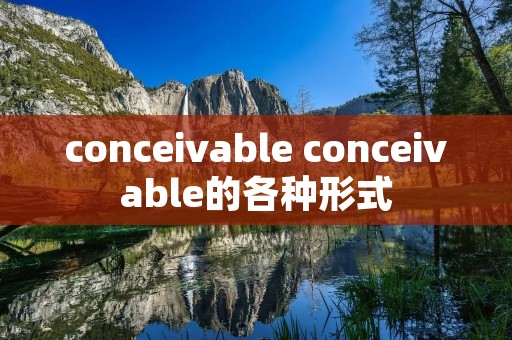conceivable conceivable的各种形式