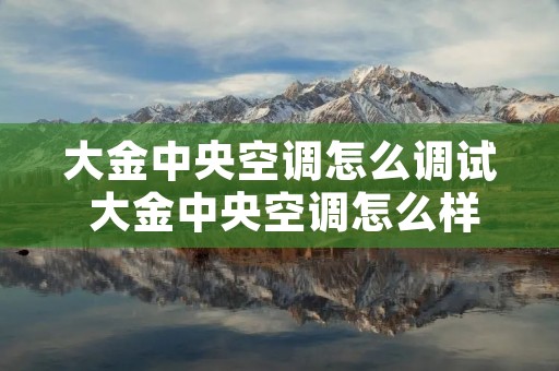 大金中央空调怎么调试 大金中央空调怎么样好不好