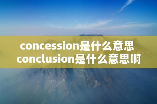 concession是什么意思 conclusion是什么意思啊