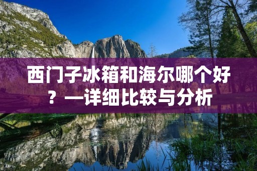 西门子冰箱和海尔哪个好？—详细比较与分析