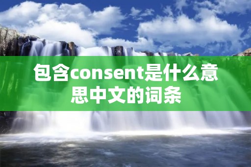 包含consent是什么意思中文的词条