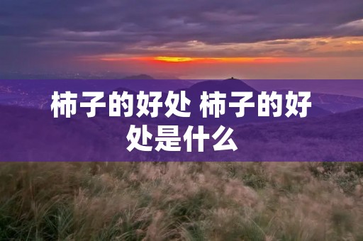 柿子的好处 柿子的好处是什么