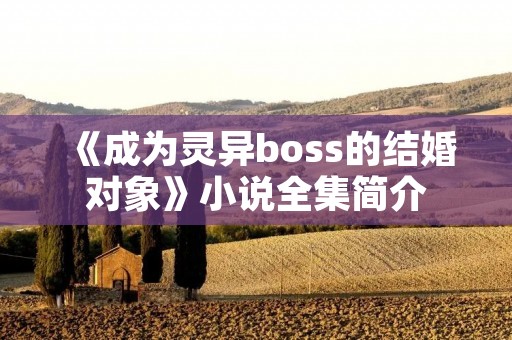 《成为灵异boss的结婚对象》小说全集简介