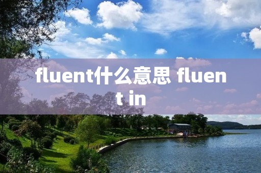 fluent什么意思 fluent in