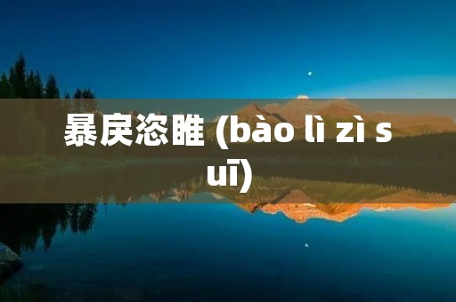 暴戾恣睢 (bào lì zì suī):拼音及详细描述