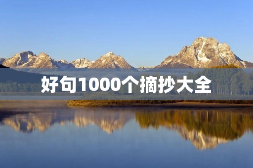 好句1000个摘抄大全:给你的文字增添魅力与深度 好句1000个摘抄大全:给你的文字增添魅力与深度