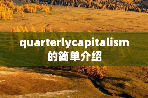 quarterlycapitali**的简单介绍 quarterlycapitali**的简单介绍