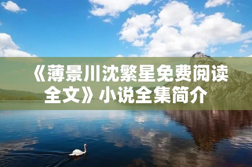 《薄景川沈繁星免费阅读全文》小说全集简介