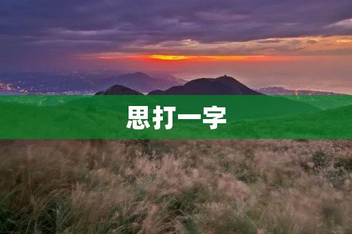 思打一字：探索思维的力量
