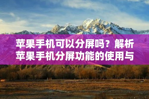 苹果手机可以分屏吗?解析苹果手机分屏功能的使用与限制