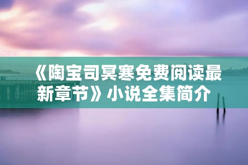 《陶宝司冥寒免费阅读最新章节》小说全集简介