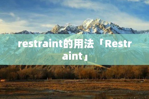 restraint的用法「Restraint」