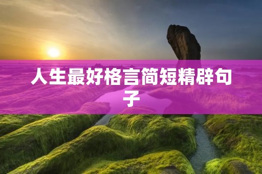 人生最好格言简短精辟句子:洞悉人生的智慧 人生最好格言简短精辟句子:洞悉人生的智慧