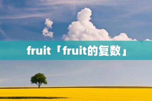 fruit「fruit的复数」