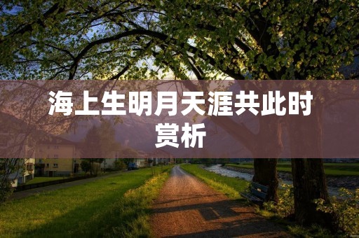海上生明月天涯共此时赏析 海上生明月天涯共此时赏析