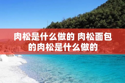 肉松是什么做的 肉松面包的肉松是什么做的