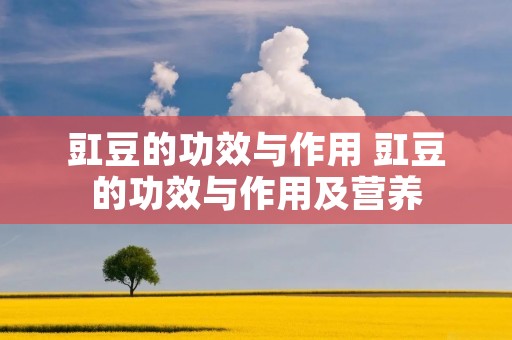豇豆的功效与作用 豇豆的功效与作用及营养