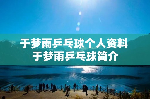 于梦雨乒乓球个人资料 于梦雨乒乓球简介
