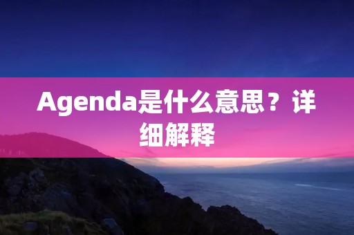 Agenda是什么意思?详细解释 Agenda是什么意思?详细解释