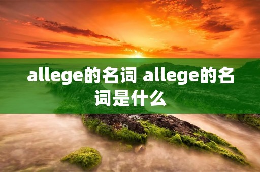 allege的名词 allege的名词是什么