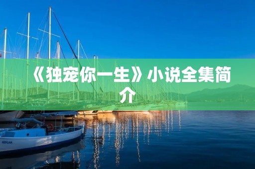 《独宠你一生》小说全集简介 《独宠你一生》小说全集简介