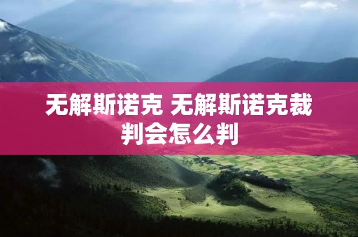 无解斯诺克 无解斯诺克裁判会怎么判