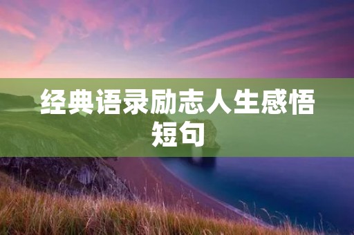 经典语录励志人生感悟短句:用句子点亮你的人生