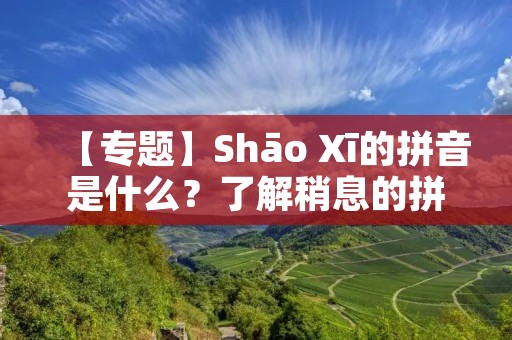 【专题】Shāo Xī的拼音是什么?了解稍息的拼音含义和用法