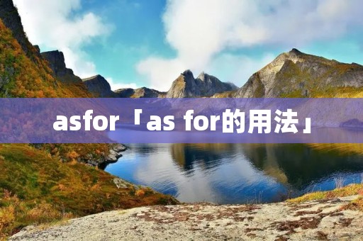 asfor「as for的用法」