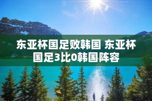 东亚杯国足败韩国 东亚杯国足3比0韩国阵容