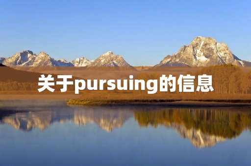 关于pursuing的信息