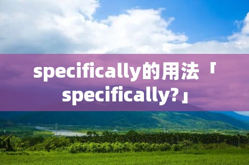 specifically的用法「specifically?」