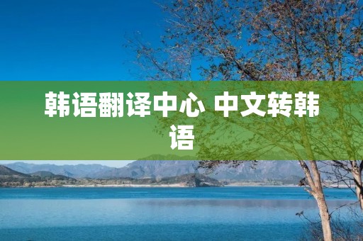 韩语翻译中心 中文转韩语