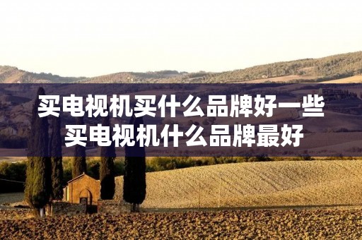 买电视机买什么品牌好一些 买电视机什么品牌最好