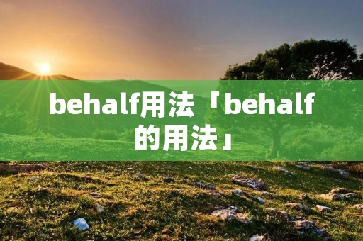 behalf用法「behalf的用法」