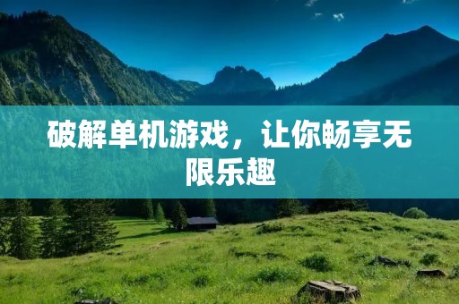 破解单机游戏，让你畅享无限乐趣