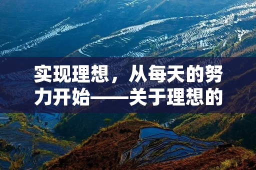 实现理想，从每天的努力开始——关于理想的名言