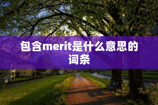 包含merit是什么意思的词条